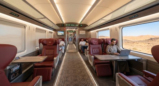 Haramain high-speed train in Saudi desert